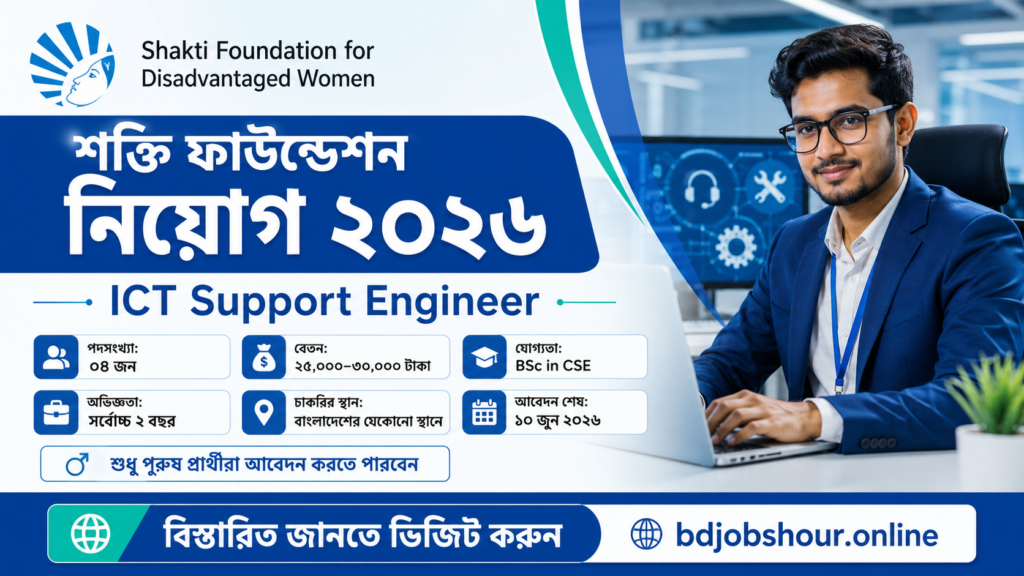 Shakti Foundation Job Circular 2026 ICT Support Engineer পদে নিয়োগ বিজ্ঞপ্তি