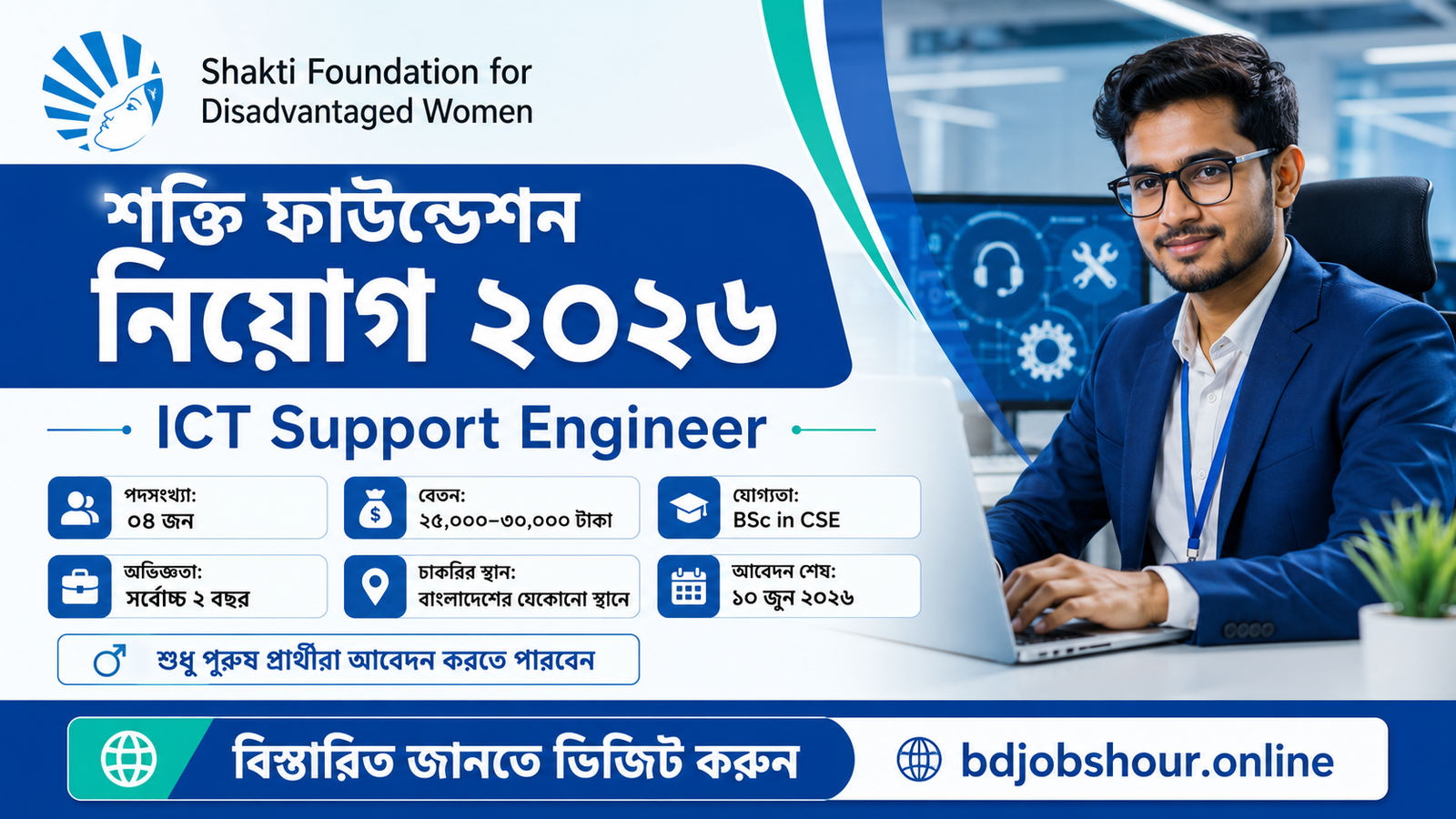 Shakti Foundation Job Circular 2026 ICT Support Engineer পদে নিয়োগ বিজ্ঞপ্তি